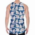 Polar Bear On Ice Pattern Print Men's Velvet Tank Top