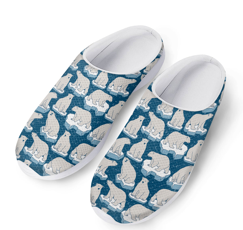 Polar Bear On Ice Pattern Print Mesh Casual Shoes