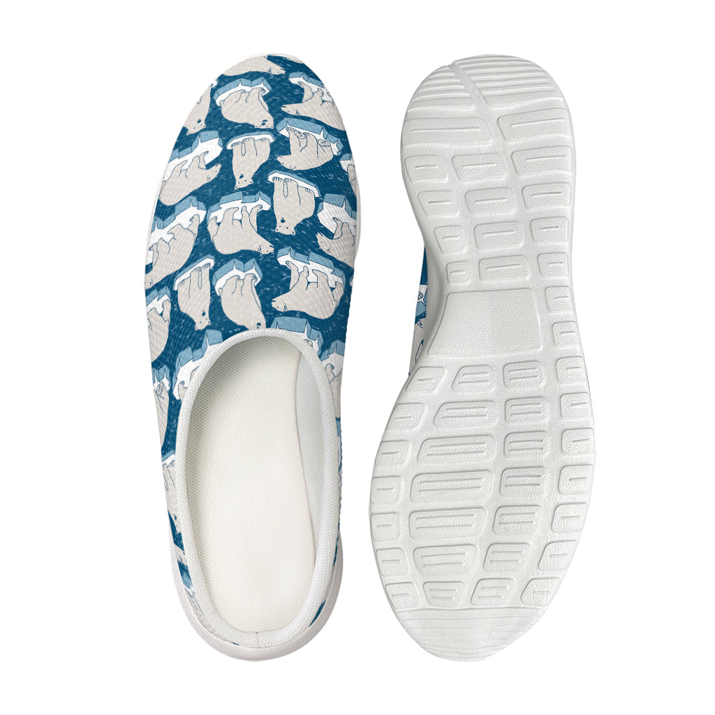 Polar Bear On Ice Pattern Print Mesh Casual Shoes