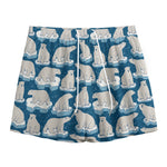 Polar Bear On Ice Pattern Print Mesh Shorts