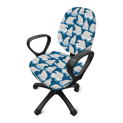 Polar Bear On Ice Pattern Print Office Chair Cover
