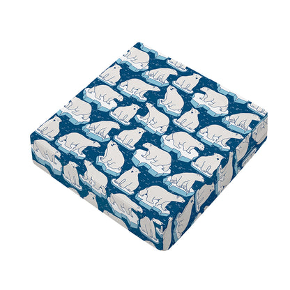 Polar Bear On Ice Pattern Print Outdoor Seat Cushion Cover