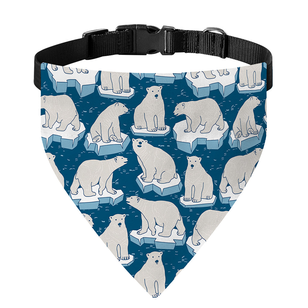 Polar Bear On Ice Pattern Print Over The Collar Dog Bandana
