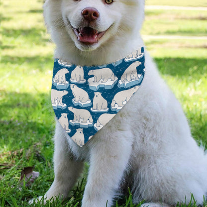Polar Bear On Ice Pattern Print Over The Collar Dog Bandana