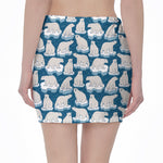 Polar Bear On Ice Pattern Print Pencil Mini Skirt
