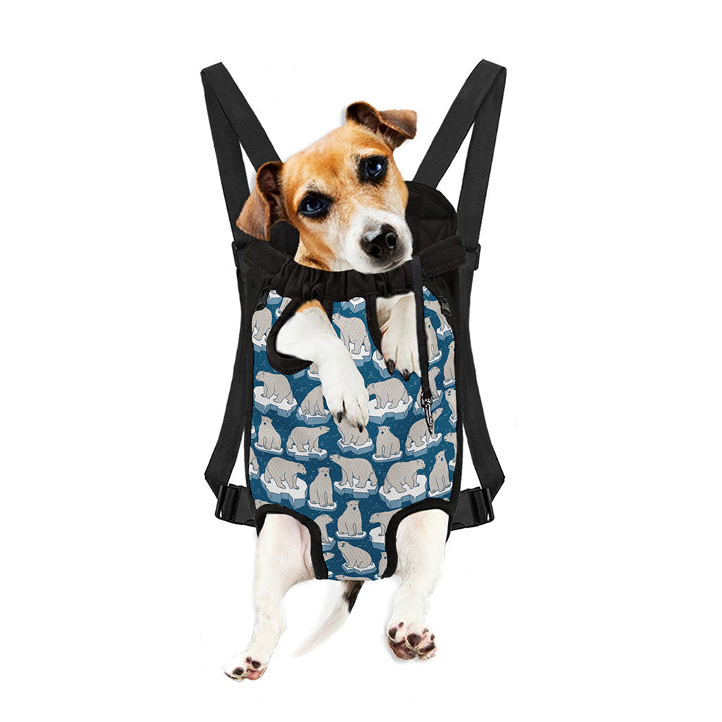 Polar Bear On Ice Pattern Print Pet Carrier Backpack