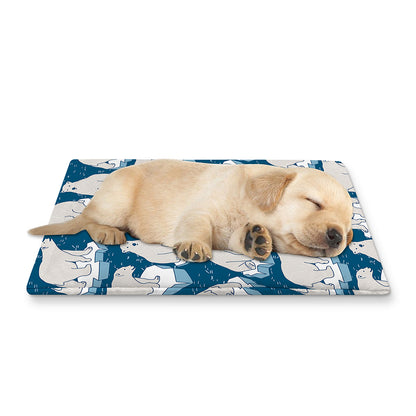 Polar Bear On Ice Pattern Print Pet Cooling Mat Cover
