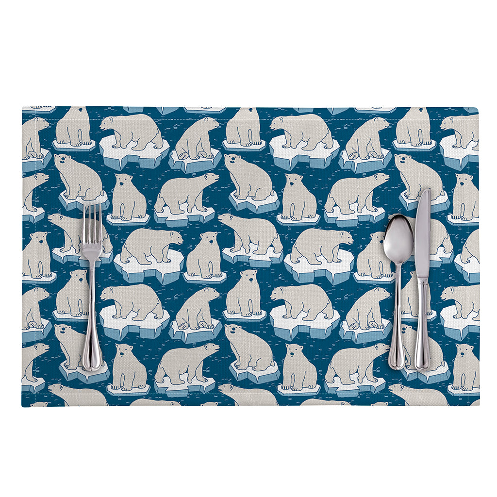 Polar Bear On Ice Pattern Print Placemat