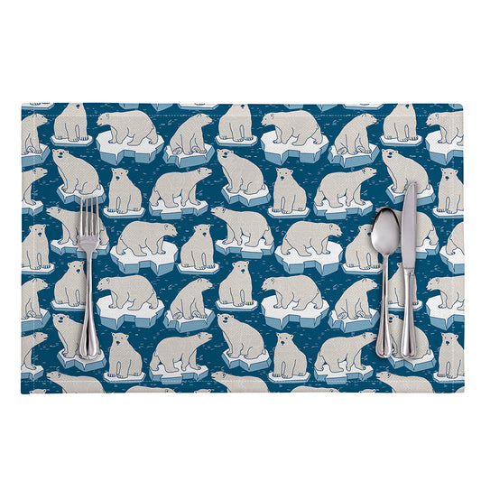 Polar Bear On Ice Pattern Print Placemat
