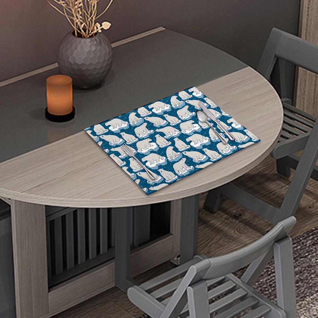 Polar Bear On Ice Pattern Print Placemat