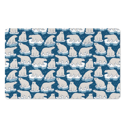 Polar Bear On Ice Pattern Print Polyester Doormat