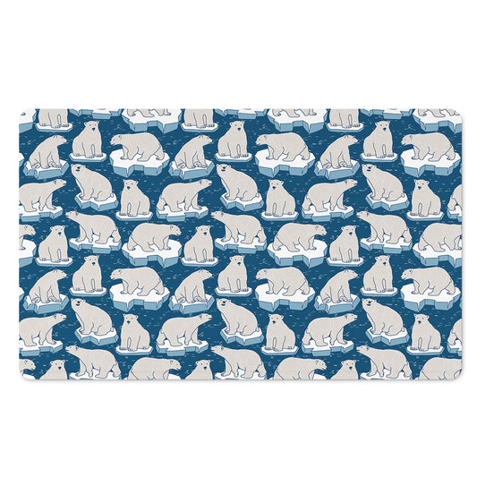 Polar Bear On Ice Pattern Print Polyester Doormat