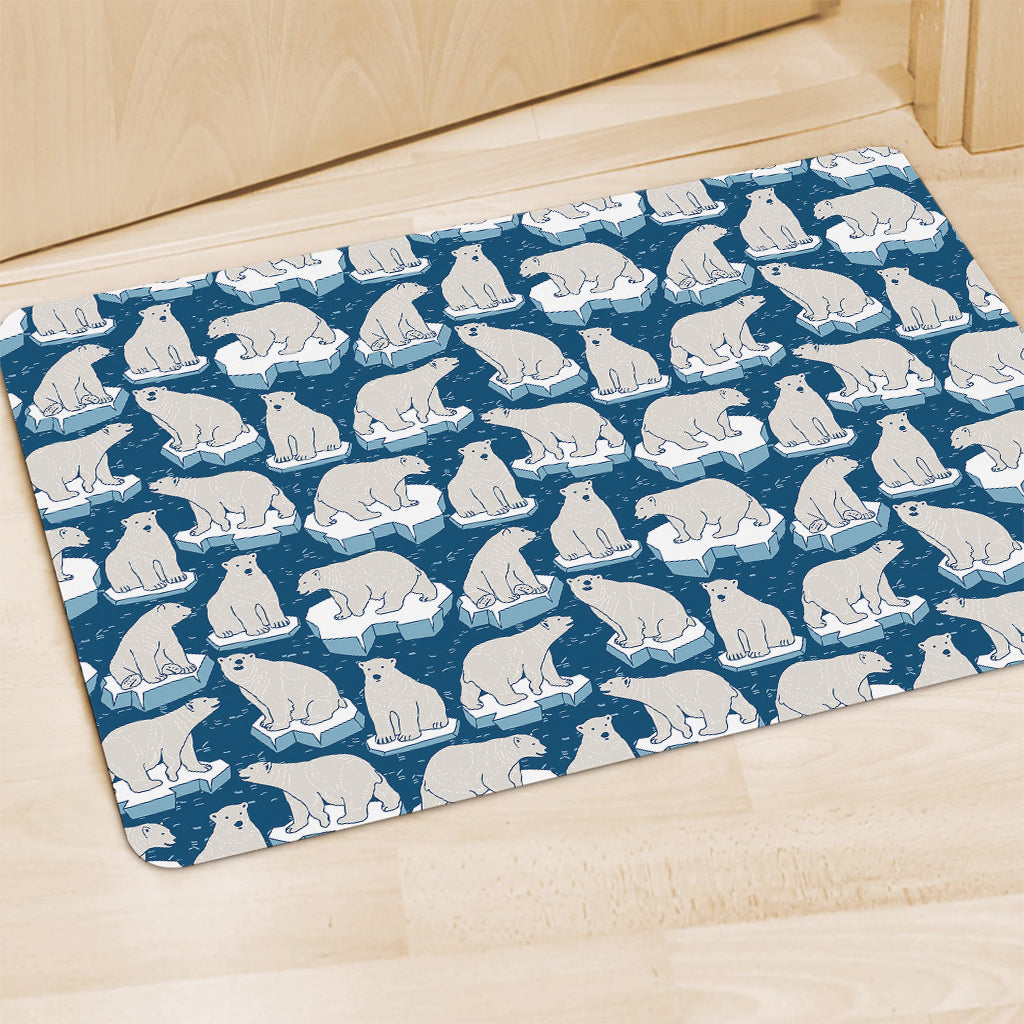Polar Bear On Ice Pattern Print Polyester Doormat
