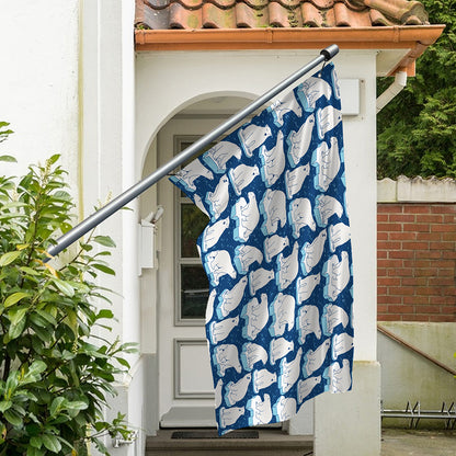 Polar Bear On Ice Pattern Print Polyester Flag