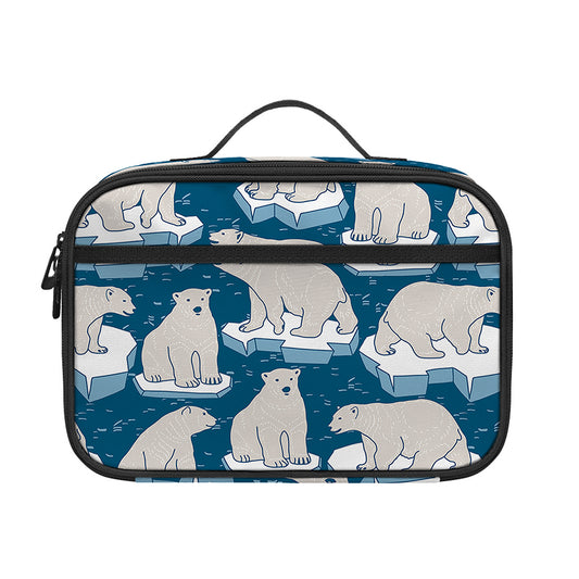 Polar Bear On Ice Pattern Print Portable Lunch Bag