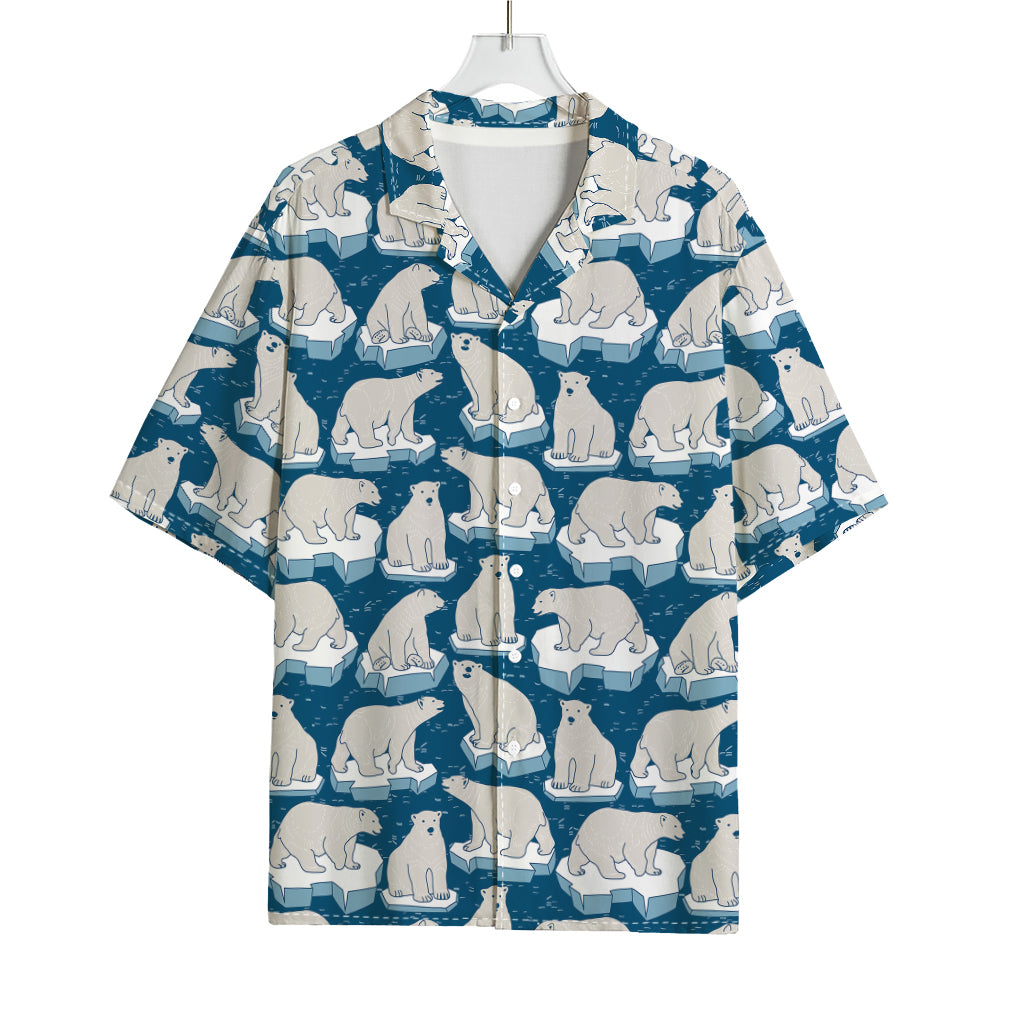 Polar Bear On Ice Pattern Print Rayon Hawaiian Shirt