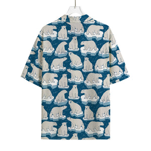 Polar Bear On Ice Pattern Print Rayon Hawaiian Shirt