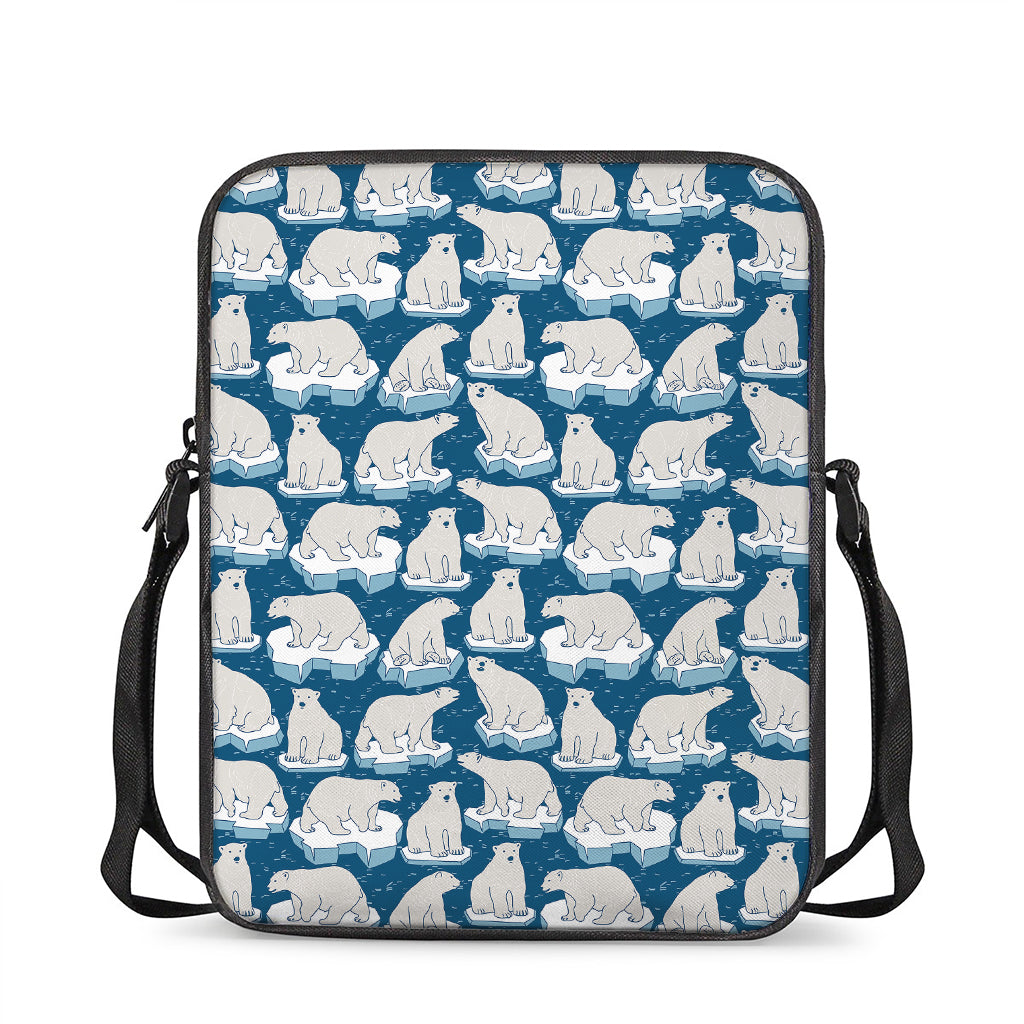 Polar Bear On Ice Pattern Print Rectangular Crossbody Bag