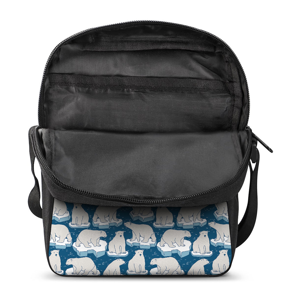 Polar Bear On Ice Pattern Print Rectangular Crossbody Bag