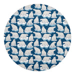 Polar Bear On Ice Pattern Print Round Blanket
