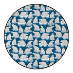 Polar Bear On Ice Pattern Print Round Floor Mat