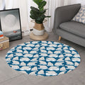 Polar Bear On Ice Pattern Print Round Rug