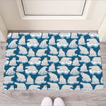 Polar Bear On Ice Pattern Print Rubber Doormat
