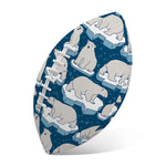 Polar Bear On Ice Pattern Print Rugby Ball