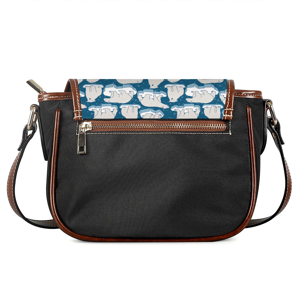 Polar Bear On Ice Pattern Print Saddle Bag