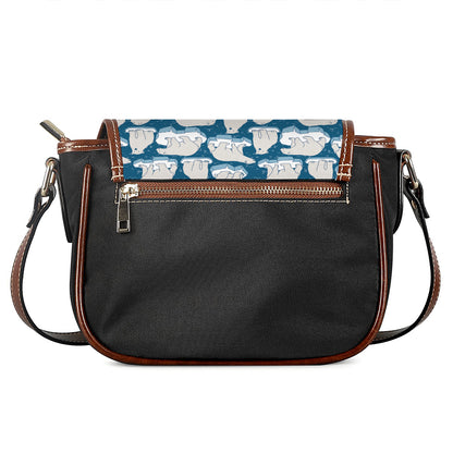 Polar Bear On Ice Pattern Print Saddle Bag
