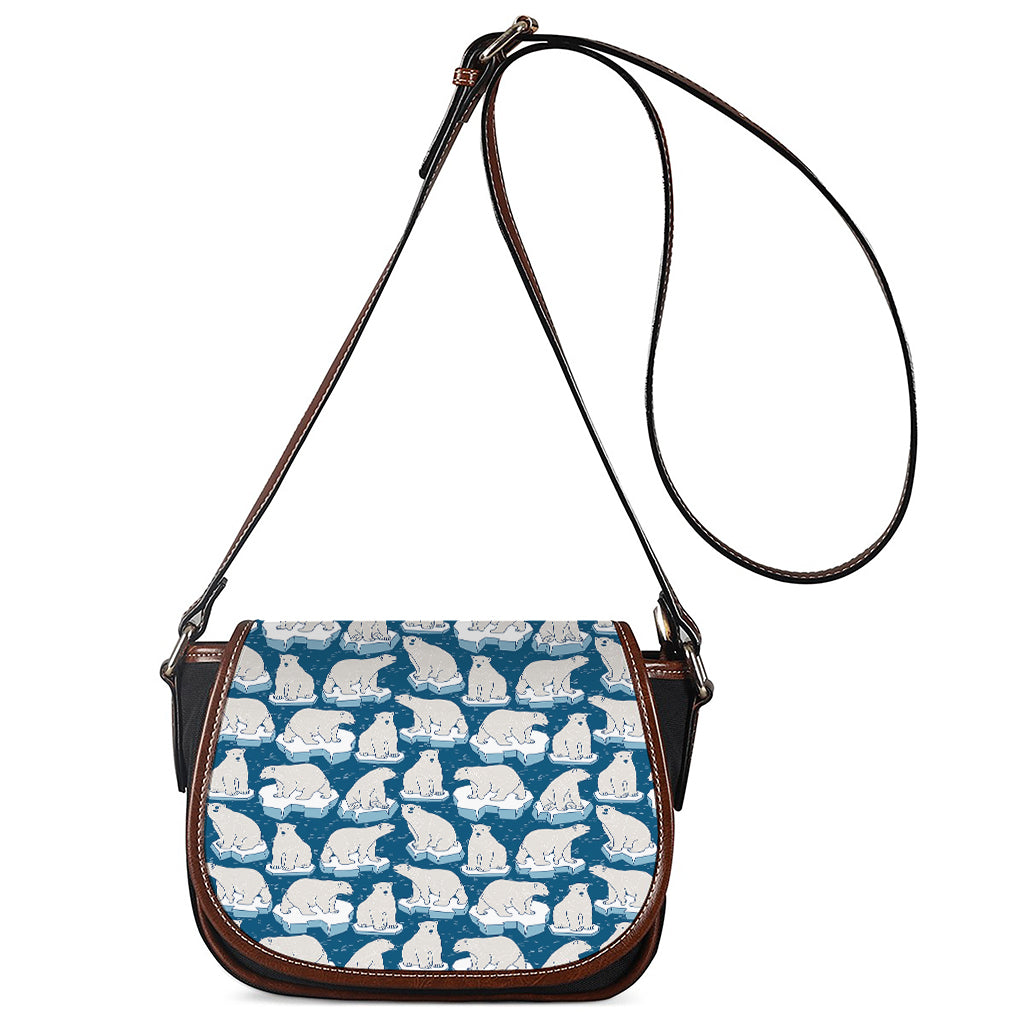 Polar Bear On Ice Pattern Print Saddle Bag