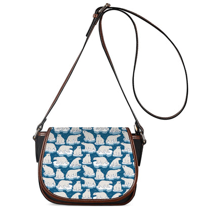 Polar Bear On Ice Pattern Print Saddle Bag
