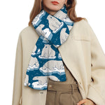Polar Bear On Ice Pattern Print Scarf