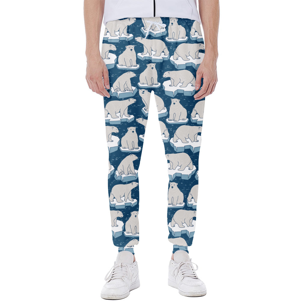 Polar Bear On Ice Pattern Print Scuba Joggers