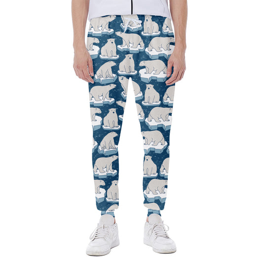 Polar Bear On Ice Pattern Print Scuba Joggers