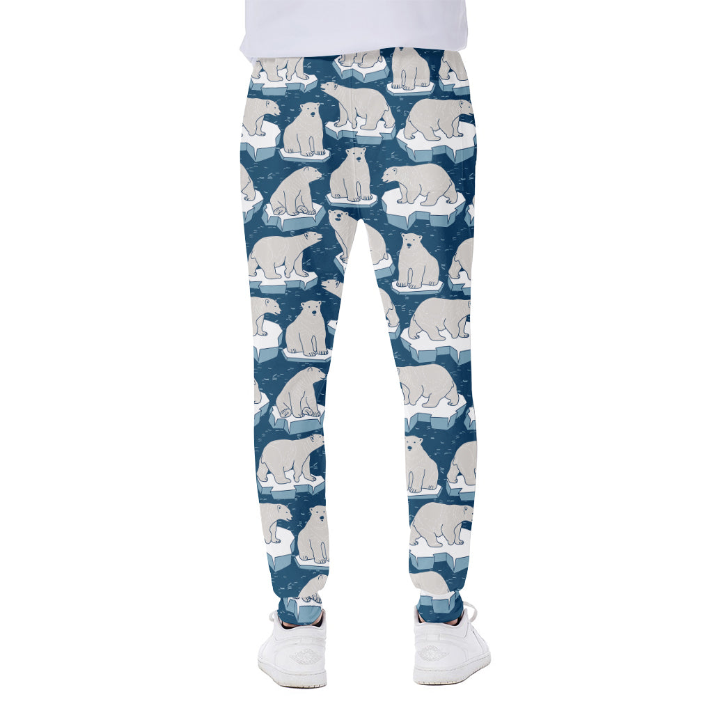 Polar Bear On Ice Pattern Print Scuba Joggers
