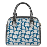 Polar Bear On Ice Pattern Print Shoulder Handbag