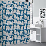 Polar Bear On Ice Pattern Print Shower Curtain