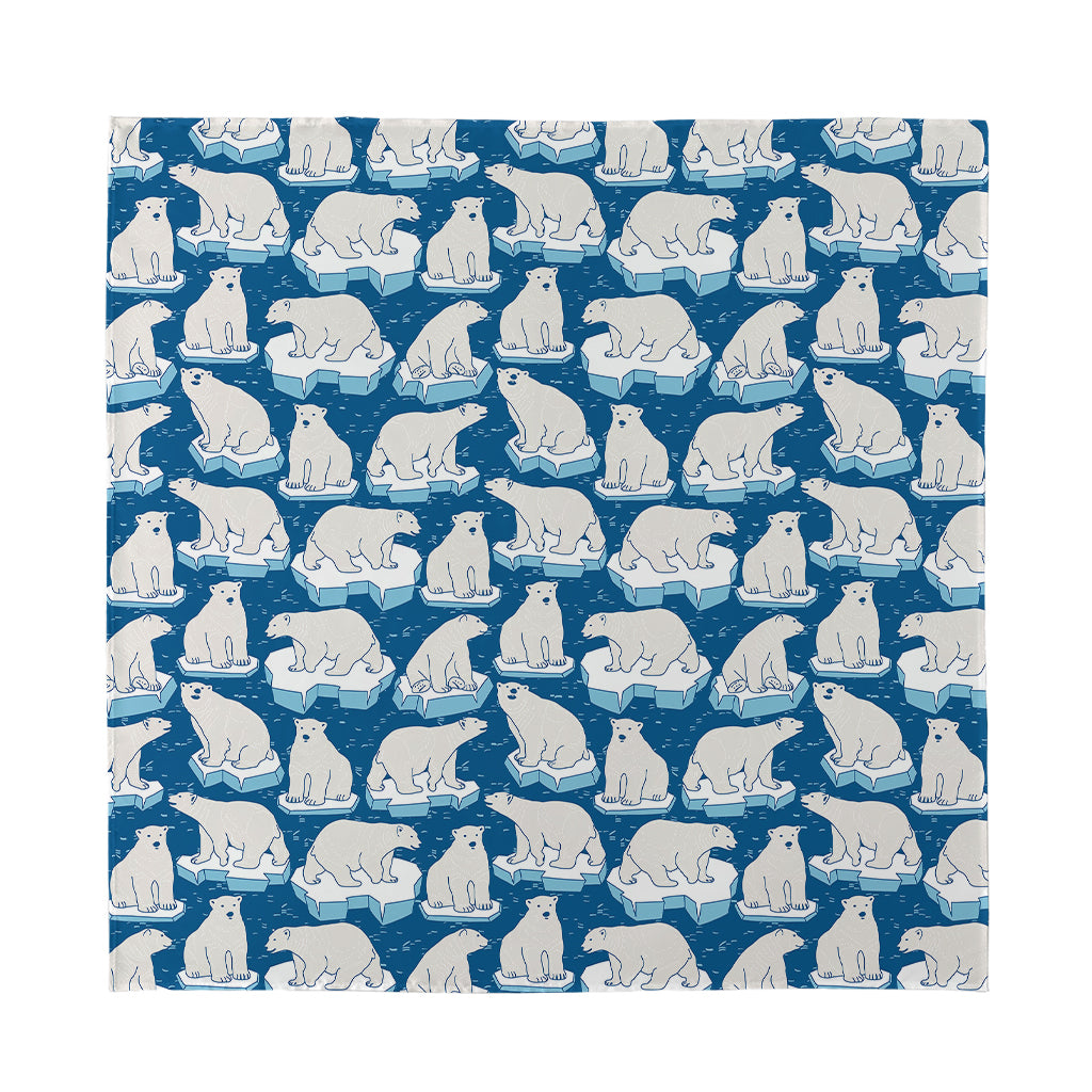 Polar Bear On Ice Pattern Print Silk Bandana