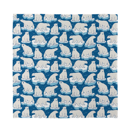 Polar Bear On Ice Pattern Print Silk Bandana