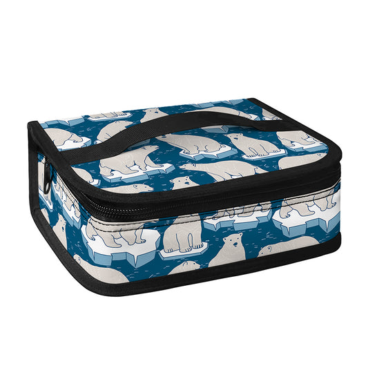 Polar Bear On Ice Pattern Print Small Lunch Bag