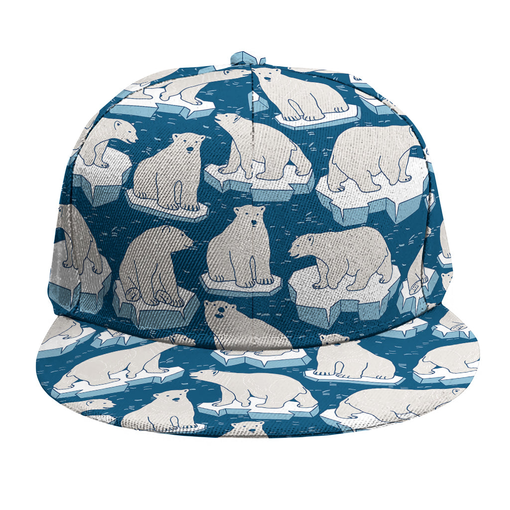 Polar Bear On Ice Pattern Print Snapback Cap