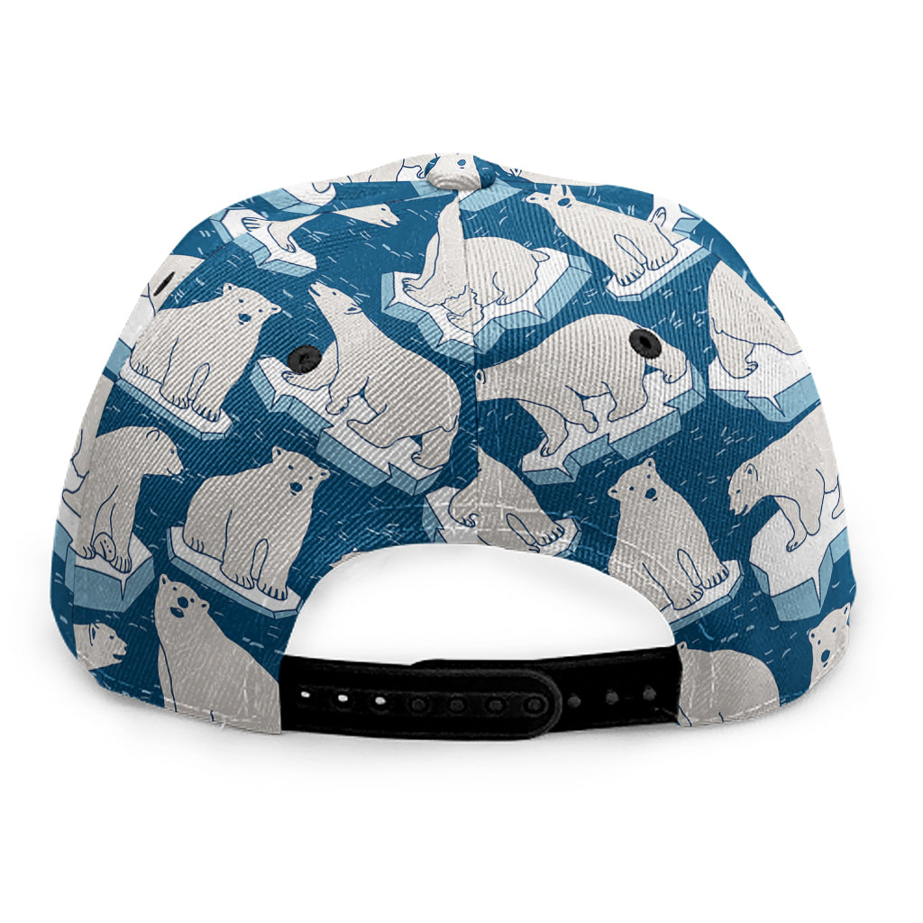 Polar Bear On Ice Pattern Print Snapback Cap