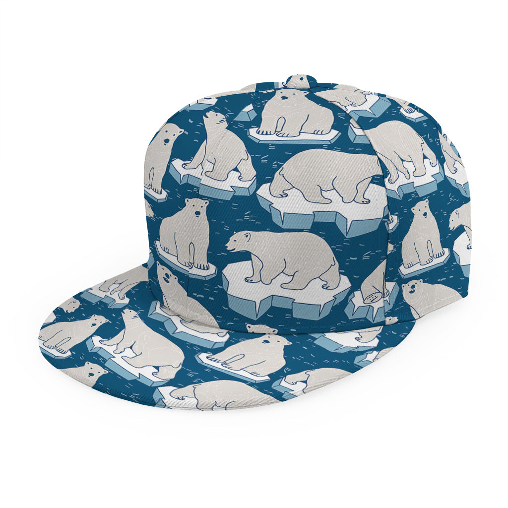 Polar Bear On Ice Pattern Print Snapback Cap