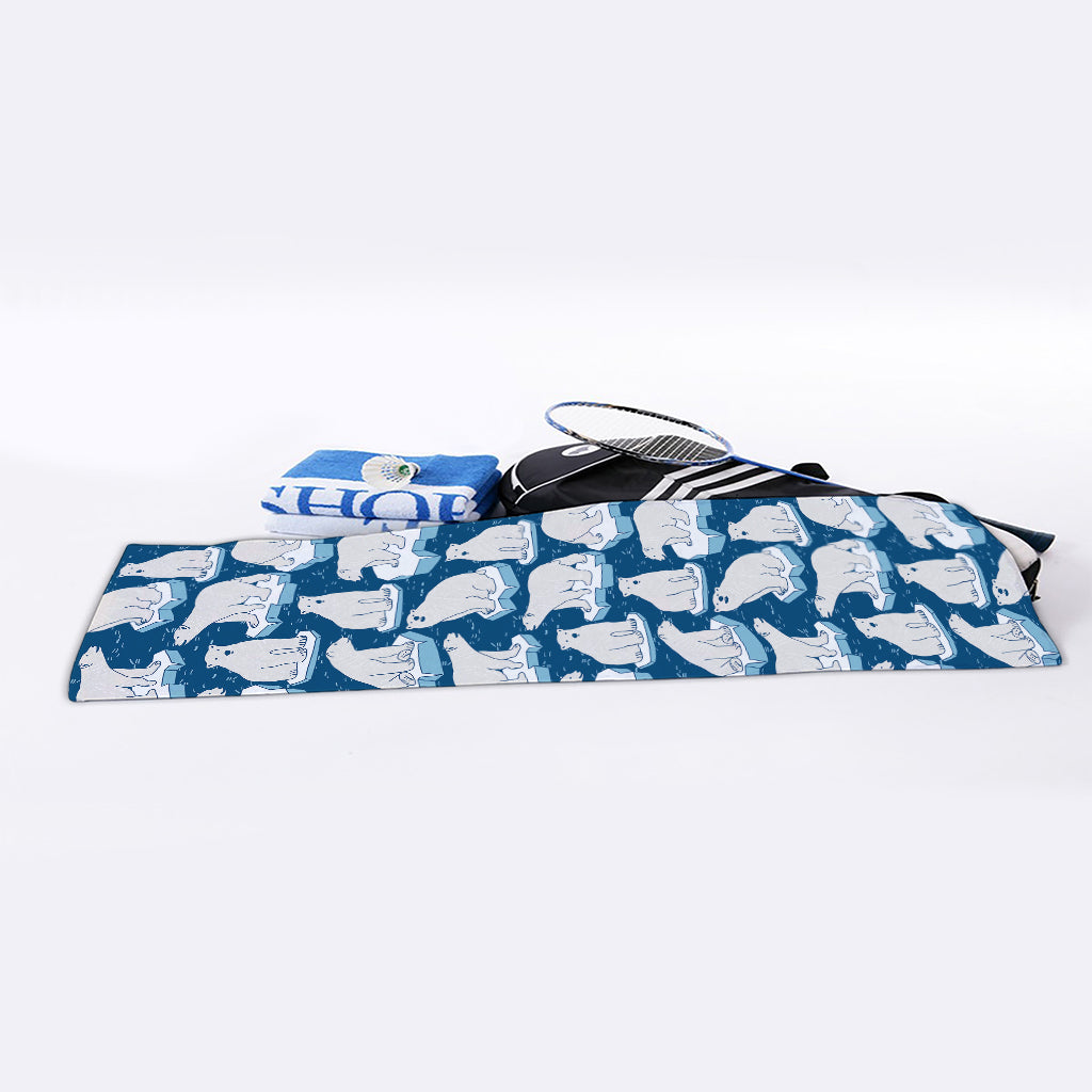 Polar Bear On Ice Pattern Print Sports Towel