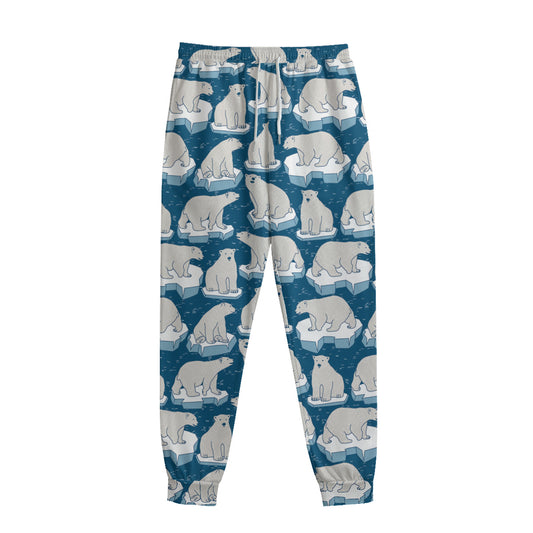 Polar Bear On Ice Pattern Print Sweatpants