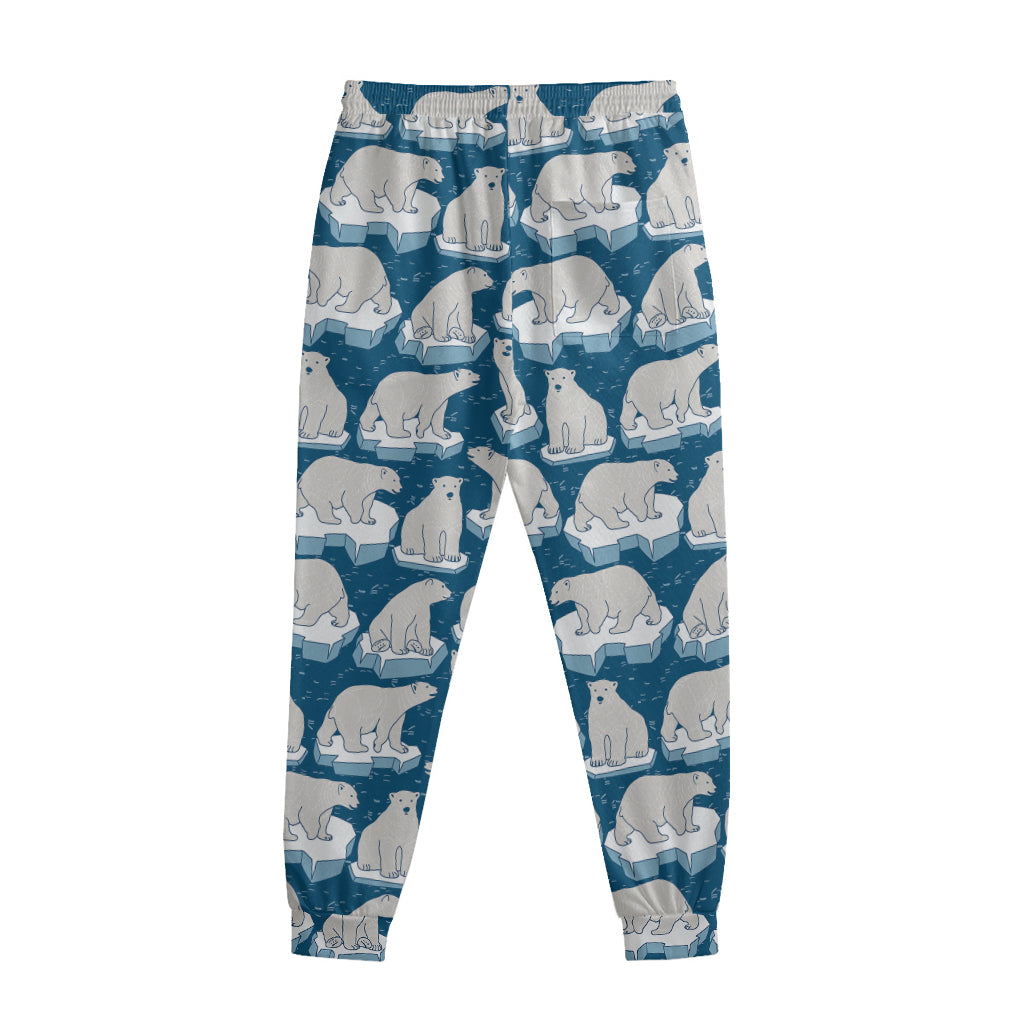 Polar Bear On Ice Pattern Print Sweatpants