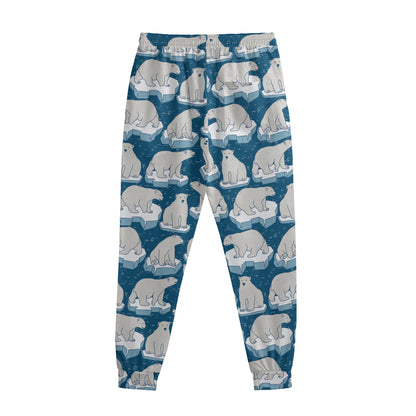 Polar Bear On Ice Pattern Print Sweatpants