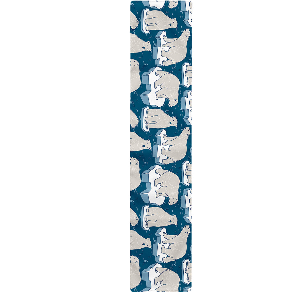 Polar Bear On Ice Pattern Print Table Runner
