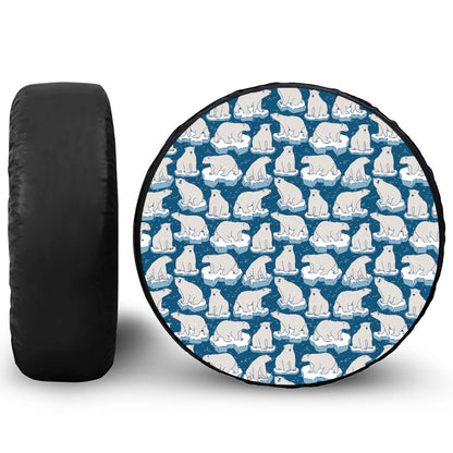 Polar Bear On Ice Pattern Print Tire Cover